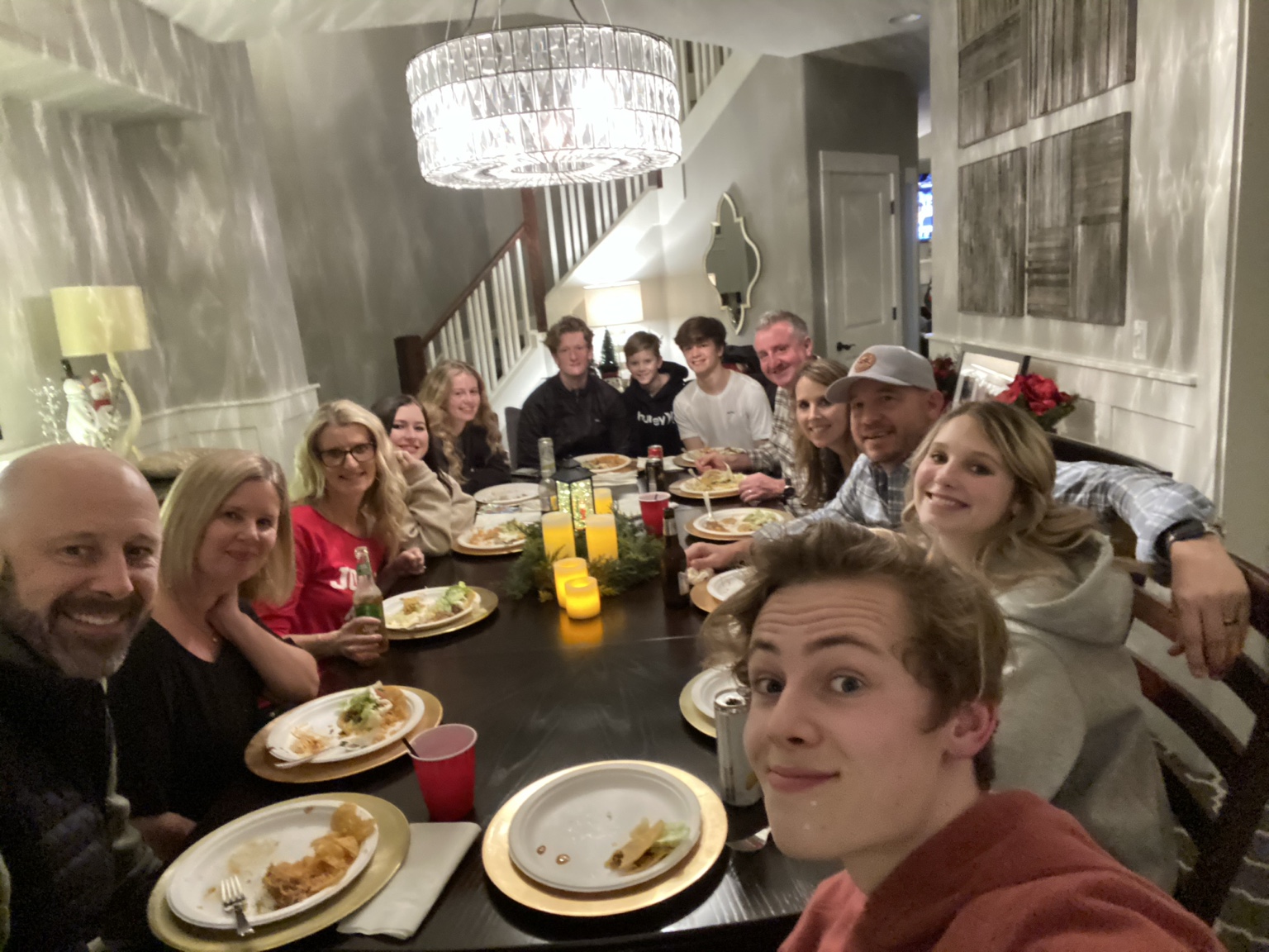 Family and friends gathered for Christmas Day tacos