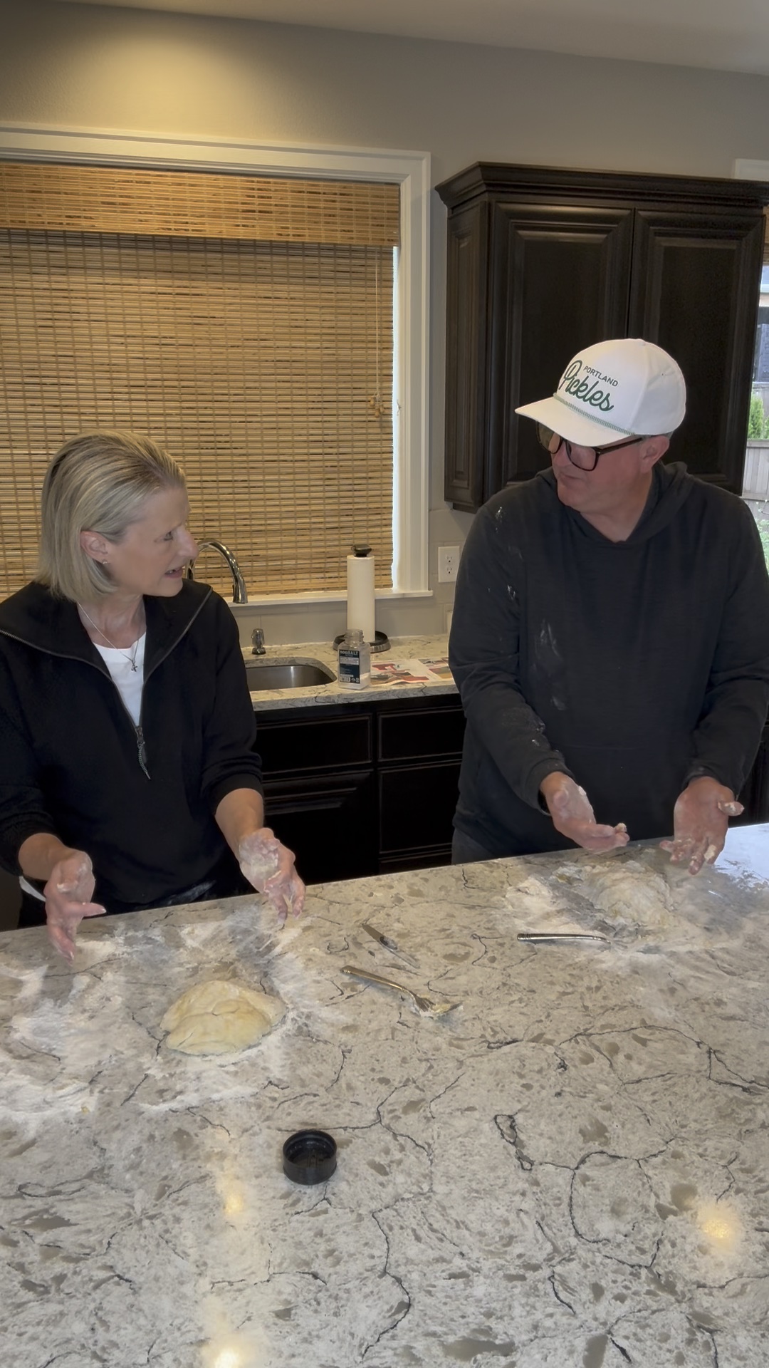 Kami and Sean making fresh pasta together